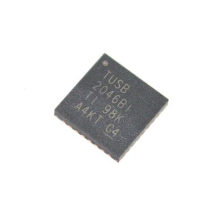 TUSB2046BIRHBR Controller Hub USB 2.0 a 4 porte con supporto 12Mbps/1.5Mbps, ricetrasmettitori integrati, funzionamento a 3.3V, modalità a basso consumo EMI e intervallo di temperatura industriale (-40°C a 85°C)