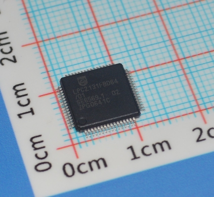 LPC2131FBD64/01,15 ARM7 MCU 32 bit RISC Core 64KB Flash 16KB RAM 60MHz Velocità USB 2.0 2x UART 64-LQFP -40°C a +85°C Grado industriale