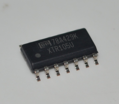 Trasmettitore a corrente 4-20mA di precisione XTR105U con linearizzazione dell'eccitazione del sensore RTD, funzionamento a 2 fili, regolatore a 5V, conformità a 60V, accuratezza dello 0,1% e ampia alimentazione 7,5-36V in package SO-14