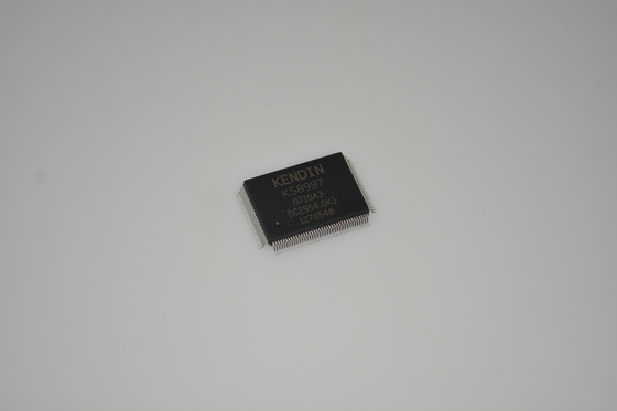 Switch gestito KSZ8997 a 9 porte 10/100 con QoS, VLAN, rilevamento energetico, Auto-MDI/MDIX, funzionamento a 3,3 V, temperatura industriale (-40°C a +85°C), package PQFP a 128 pin e gestione avanzata del traffico