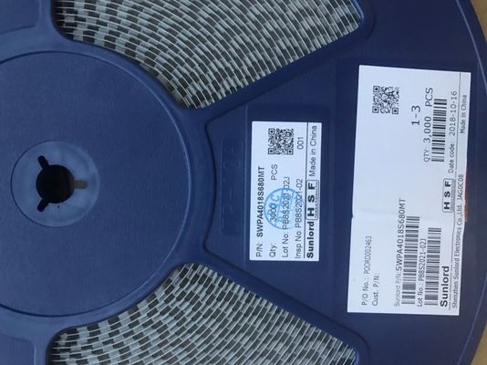 SWPA4018S680MT Induttore di potenza da 68μH con tolleranza del 20% Dimensione 4018 Corrente di saturazione 1,24A Corrente di aumento della temperatura 1,15A Costruzione schermata Intervallo da -40°C a 125°C Conforme a RoHS Imballaggio su nastro e bobina