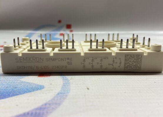 SKDH116/16-L105 1600V 116A Modulo IGBT Ponte Trifase Boost Chopper Integrato NTC Alta Corrente di Sovratensione 950A Pacchetto SEMIPONT6 Pin a Pressione Certificato UL per UPS e Azionamenti