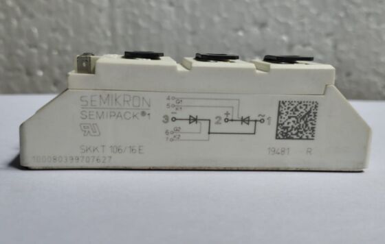 SKKT106/16E 1600V 106A Dual Thyristor Module Low VF 1.35V 2.4kA Surge AlN Contatti di pressione di base in ceramica SEMIPACK1 Isolato UL Certificato per motorini e motori a partenza morbida