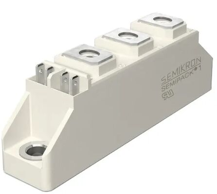 SKKT107B16E 1600V 107A Modulo Tiristore Doppio Bassa VF 1.35V Sovratensione 2.4kA Contatti a Pressione Base Ceramica AlN SEMIPACK1 Isolato Certificato UL per Soft Starter e Azionamenti