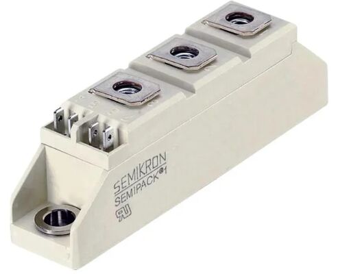 SKKT107B16E 1600V 107A Modulo Tiristore Doppio Bassa VF 1.35V Sovratensione 2.4kA Contatti a Pressione Base Ceramica AlN SEMIPACK1 Isolato Certificato UL per Soft Starter e Azionamenti
