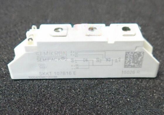 SKKT107B16E 1600V 107A Modulo Tiristore Doppio Bassa VF 1.35V Sovratensione 2.4kA Contatti a Pressione Base Ceramica AlN SEMIPACK1 Isolato Certificato UL per Soft Starter e Azionamenti