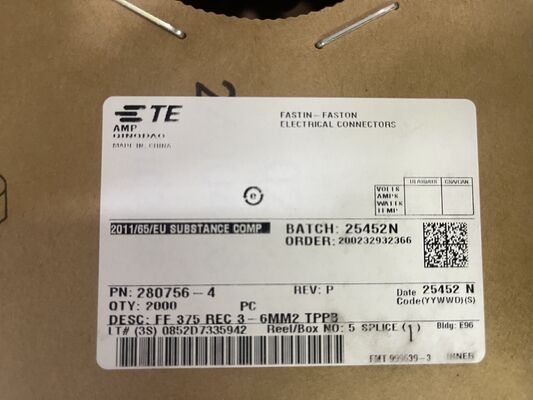 280756-4 4 Posizione 2.5mm Pitch Wire-to-Board Receptacle Crimp Housing Friction Lock Panel Mount UL 94V-0 Polarizzato 4.5A Rating per la distribuzione di energia e i controlli industriali