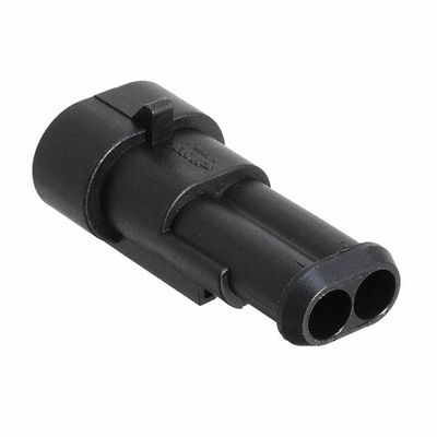 282104-1 Connettore maschio a 2 posizioni, passo 5,0 mm, per cavo-scheda, montaggio verticale a foro passante, schermato, blocco a frizione, polarizzato, UL 94V-0 per alimentatori e controlli industriali