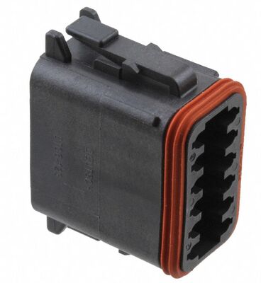 DT06-12SB 12 Posizione 4.19mm Pitch Connector Automotive Receptacle nero Cassa di crimp Wedgelock Chiusura integrata Chiusura IP68 sigillata 13A Rating per i cablaggi ambientali difficili