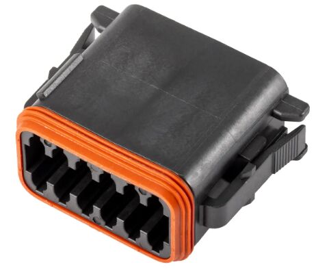 DT06-12SB 12 Posizione 4.19mm Pitch Connector Automotive Receptacle nero Cassa di crimp Wedgelock Chiusura integrata Chiusura IP68 sigillata 13A Rating per i cablaggi ambientali difficili